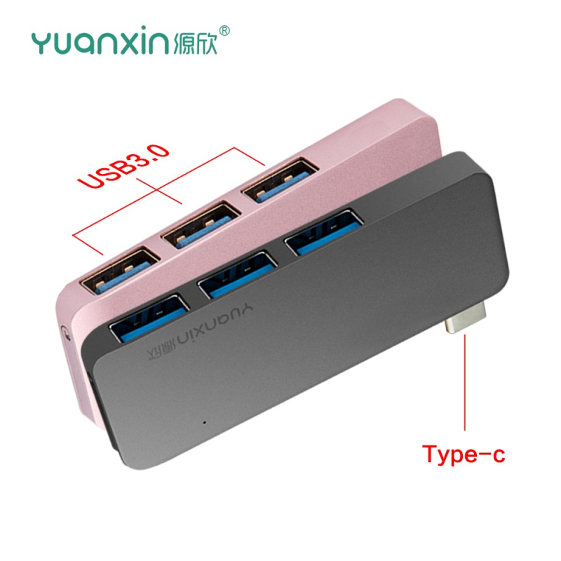 Yuanxin Type C Hub 3.0 USB 適配器分配器 3 端口轉換器擴展塢筆記本電腦配件適用於 Macbook 華為 Matebook 小米