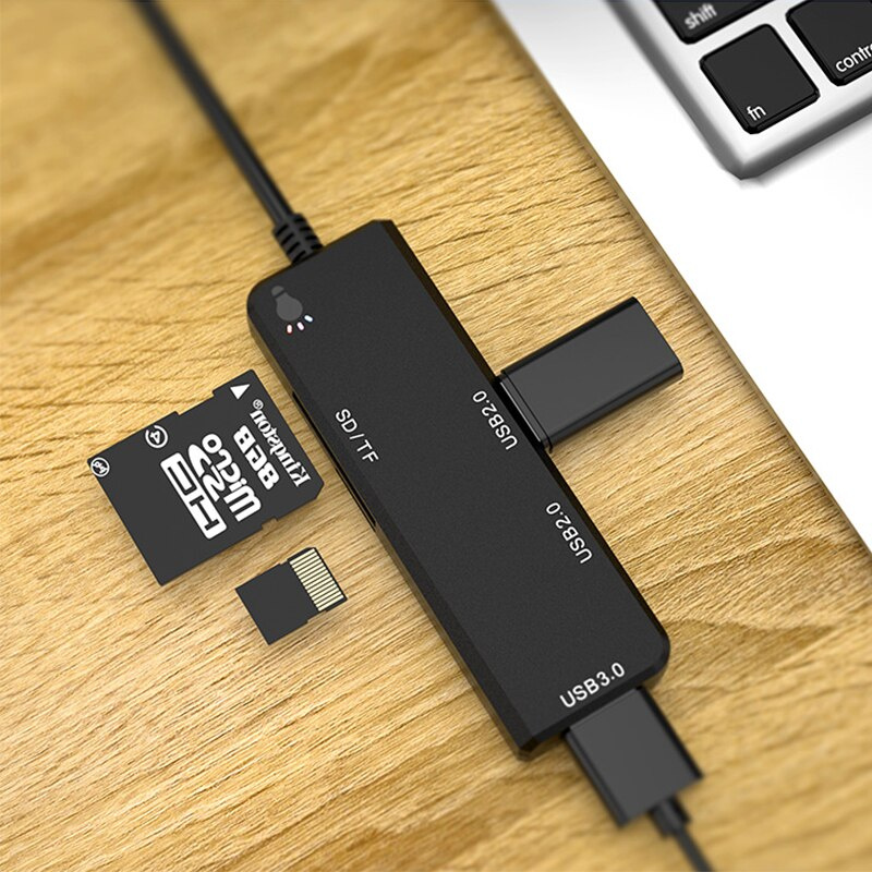 5 合 1 USB 集線器 3.0 USB C 高速適配器分配器帶讀卡器 SD TF 適用於 Macbook Air 三星華為 Pad 平板電腦 OTG tipo c