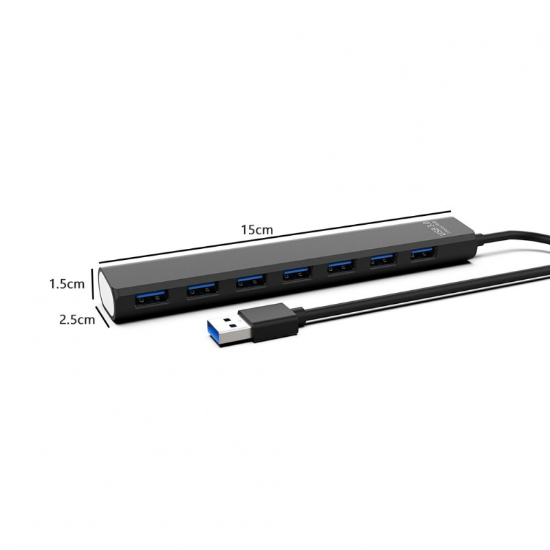 USB 2.0 3.0 集線器對接適配器多 USB 分離器 5Gbps 高速 7 端口 USB 擴展器便攜式 PC 計算機