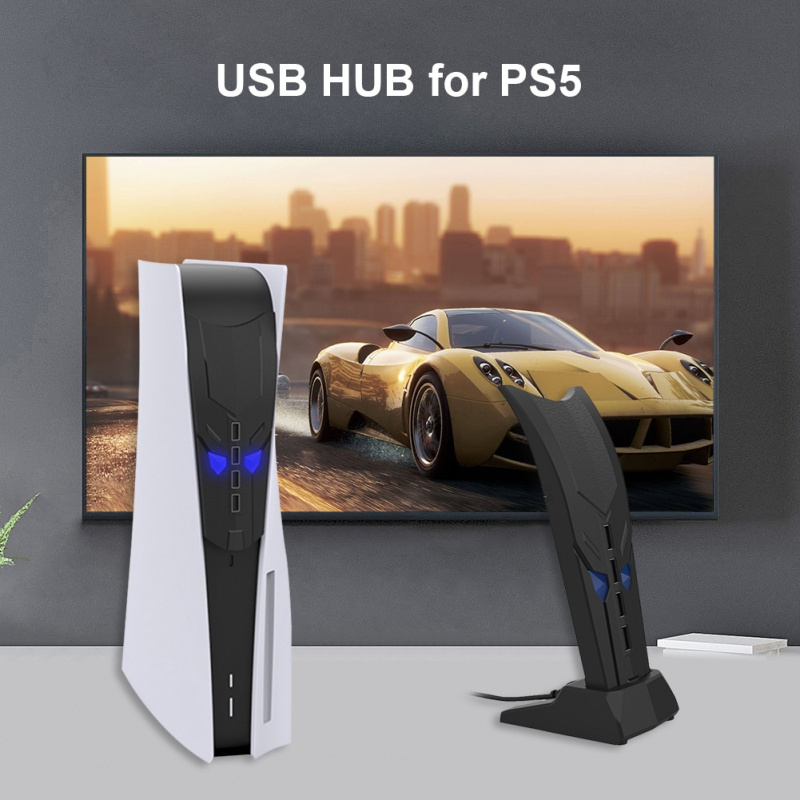 4 端口 USB 集線器擴展器適配器 USB 分離器適用於 PlayStation 5 4 PS5 PS4 Xbox Series X Nintend Switch