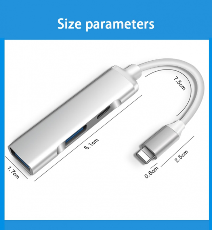 Apple 的 OTG 轉 USB 3.0 USB 集線器 3.0 USB OTG 適配器適用於 iPhone iPad iOS 閃電轉 USB 集線器 3.0 帶閃電充電端口