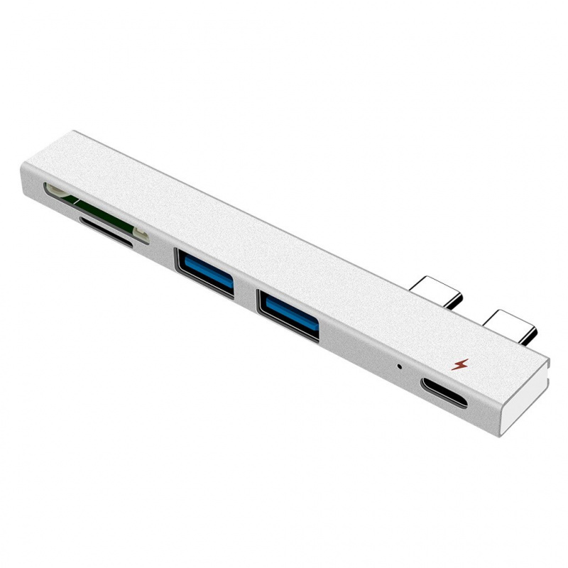 Pd 充電器 USB C 集線器適用於 Macbook Pro Air Micro Sd Sd tf 插槽卡雙 C 型適配器讀卡器 USB C 集線器底座多端口 USB