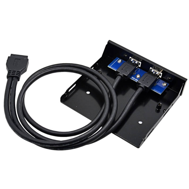 XX 性能 20 針 2 端口 USB 3.0 集線器 USB3.0 前面板支架適配器電纜適用於 PC 台式機 3.5 英寸軟盤托架