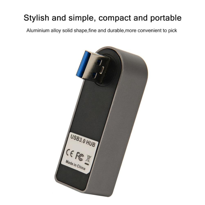 迷你 USB 集線器 3 端口 USB 3.0 分配器鋁合金旋轉便攜式超薄集線器適用於 iMac 台式筆記本電腦配件 OTG 適配器