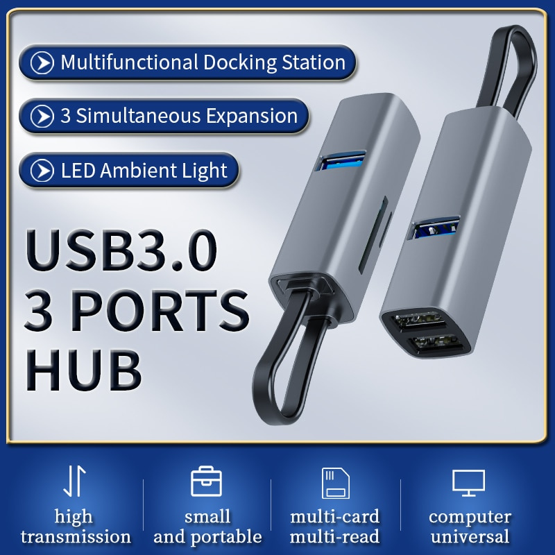 5 合 1 筆記本電腦適配器 USB 集線器 5 端口擴展塢 Macbook TF SD 卡 USB3.0 高速傳輸 Type-C 分離器