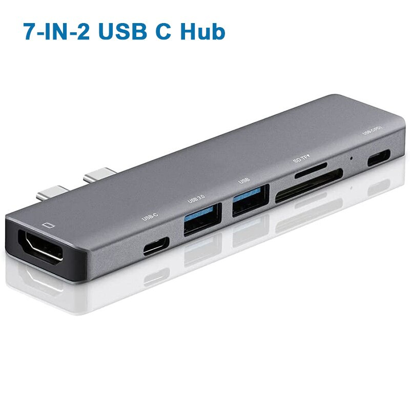 適用於 MacBook Pro Air 2021-2016 的 USB C 集線器適配器，帶 4K HDMI USB C 和 2 個 USB A 數據端口 TF SD 讀卡器 PD 87W Thunderbolt 3