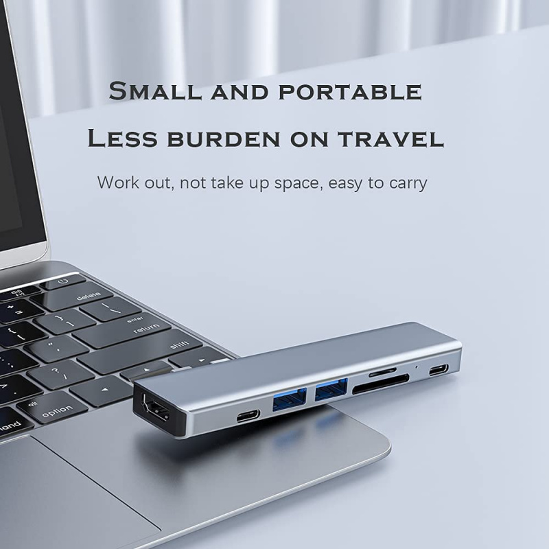 適用於 MacBook Pro Air 2021-2016 的 USB C 集線器適配器，帶 4K HDMI USB C 和 2 個 USB A 數據端口 TF SD 讀卡器 PD 87W Thunderbolt 3
