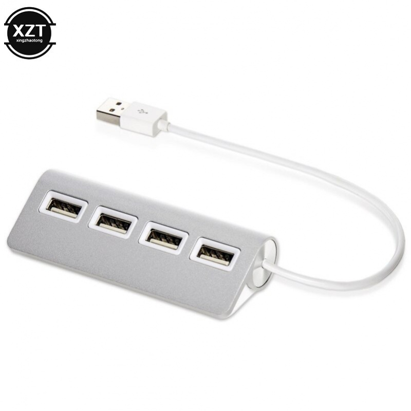 USB 集線器 1 至 4 端口 USB 2.0 便攜式 OTG 鋁製 USB 分離器延長轉換器電纜適用於 iMac Macbook Air 筆記本電腦 USB2.0