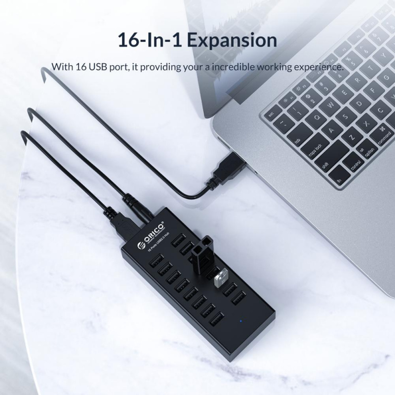 ORICO Industrial USB Hub 16 Port Aluminum USB Splitter Power Adapter dock station for Computer Accessories orico 官方商城