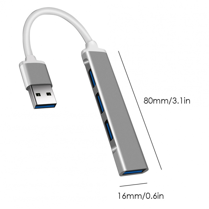 USB HUB 3.0 集線器 USB 3 0 分離器 USB3.0 Type-C 集線器適配器 5 Gbps 多 4 端口分離器，適用於筆記本電腦配件