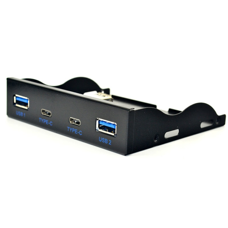 USB 集線器 USB C 集線器 3.5 英寸軟盤驅動器前面板 2 端口 USB 3.0 + 2 端口 USB 3.1 Type C 20 針台式電腦連接器