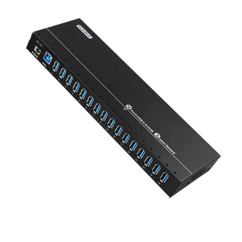 Sipolar 120W 供電 16 端口 USB 3.0 數據同步和充電集線器 1.5A 輸出每個端口適用於手機 HDD SSD miniers 支持 BC1.2