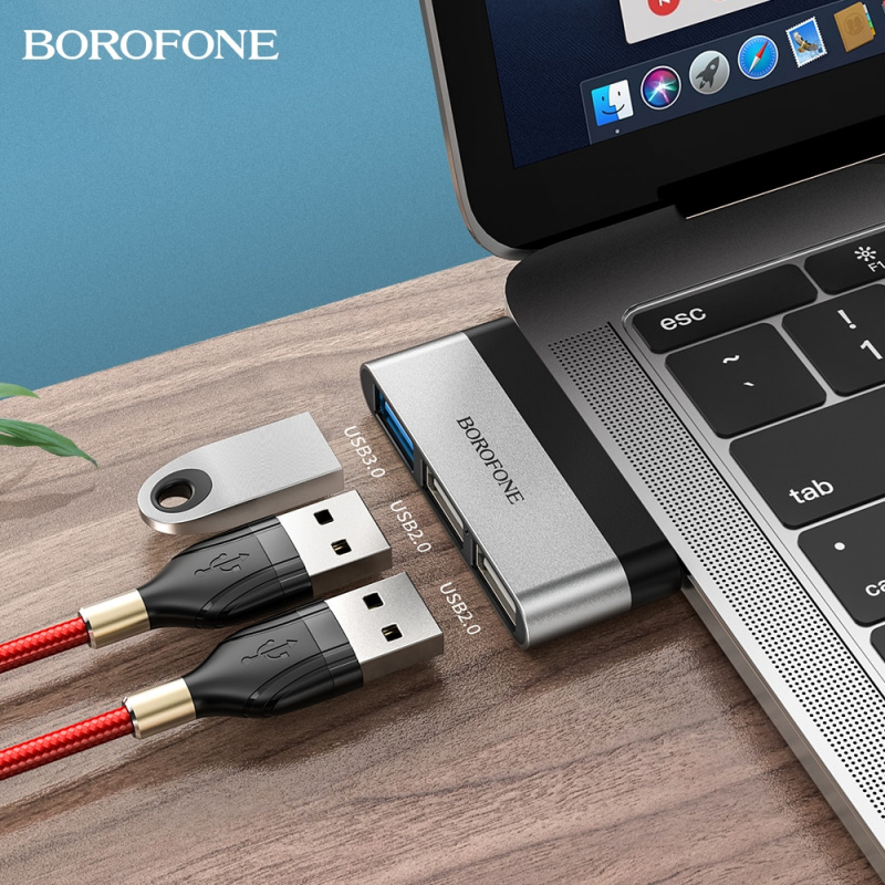 Borofone USB Type C HUB 適配器快速 USB 3.0 到 Type-c 適用於 MacbookPro 13 15 Air Mi Pro 小米華為 OTG 電纜轉換器