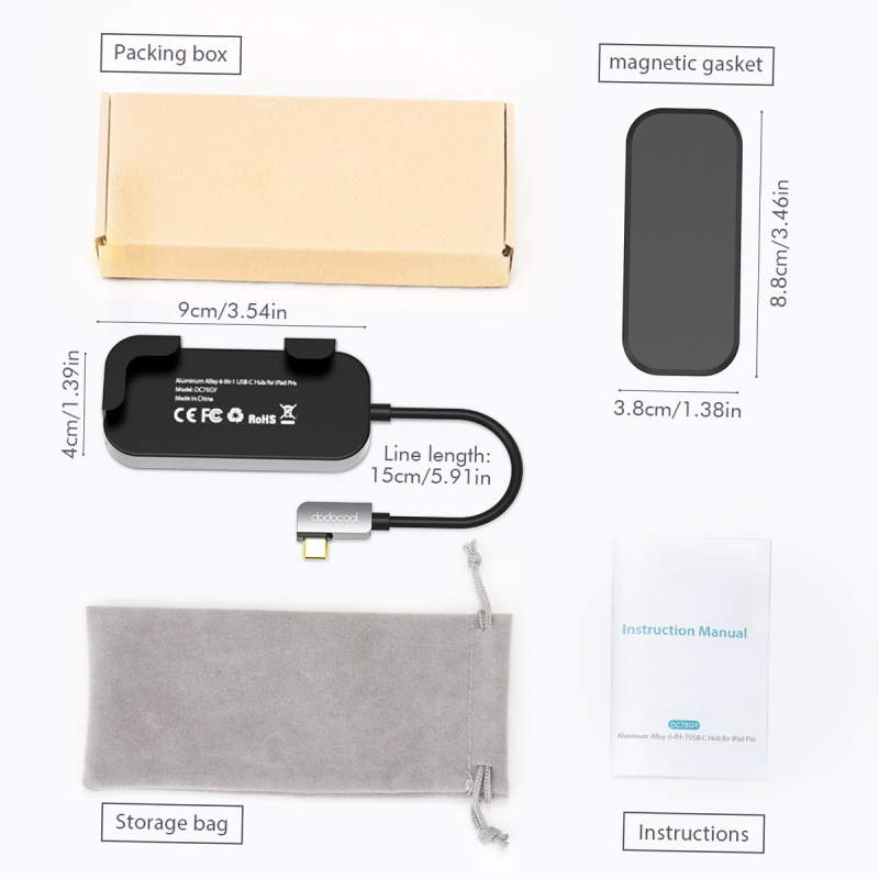 dodocool USB C HUB Type C 轉 HDMI 兼容 USB 3.0 適配器多功能 Type C HUB 底座適用於 MacBook Pro Air USB C 分離器