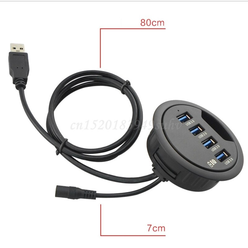 EU US Power Adapter Mounting In-Desk 4 Ports USB 3.0 Hub Multi Splitter for PC Desktop Computer Laptop Mouse Keyboard Cellphone