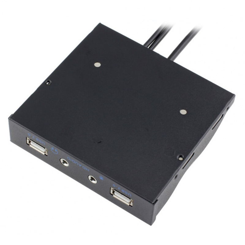 3.5 英寸 9 針 2 USB2.0 端口集線器分配器軟盤托架高清音頻 3.5 毫米耳機插孔前面板機架適用於 PC 帶音頻線