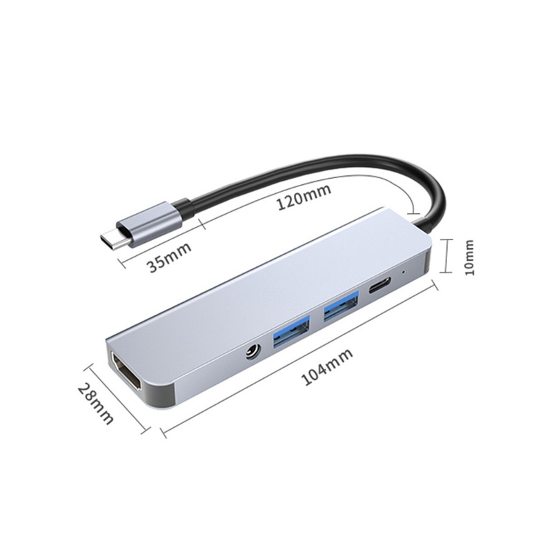5 合 1 C 型適配器適用於計算機安卓 OTG 電纜 Thunderbolt 3 至 USB 3.0 千兆 RJ45 多端口集線器兼容