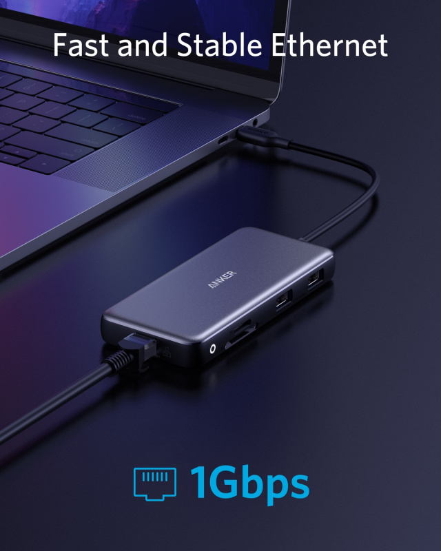 Anker usb c hub PowerExpand 8-in-1 type c hub with 100W Power Delivery 4K 60Hz HDMI Port 10Gbps usb hub type c for macbook air