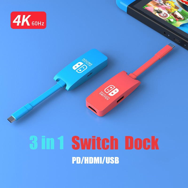 Switch Dock TV Dock 適用於 Nintendo Switch 配件擴展塢 USB C 型集線器轉 4K HDMI USB 3.0 PD 適用於 Macbook Air M1 Pro