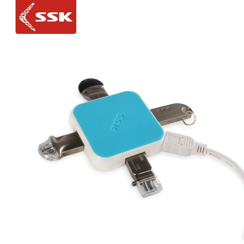 SSK 多色高速擴展 480Mbps 迷你 4 端口分離器電腦 USB2.0 集線器適用於平板電腦筆記本電腦筆記本鼠標 SHU029