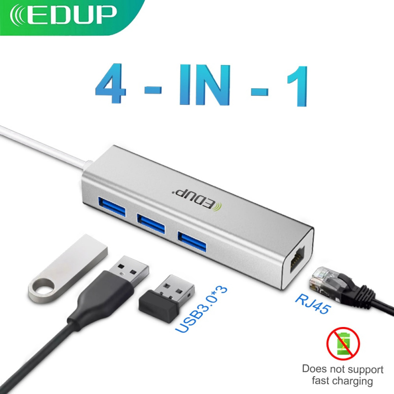 EDUP USB 3.0 HUB USB Splitter 3 Ports Type C HUB USB to Rj45 Gigabit Ethernet Adapter for MacBook Laptop Computer Accessories