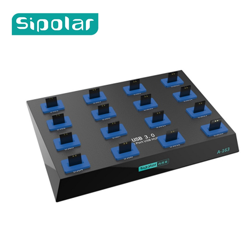 Sipolar 25W 供電超級數據速度 5Gbps 16 端口 USB 3.0 複印機集線器 USB 閃存驅動器複印機帶免費軟件