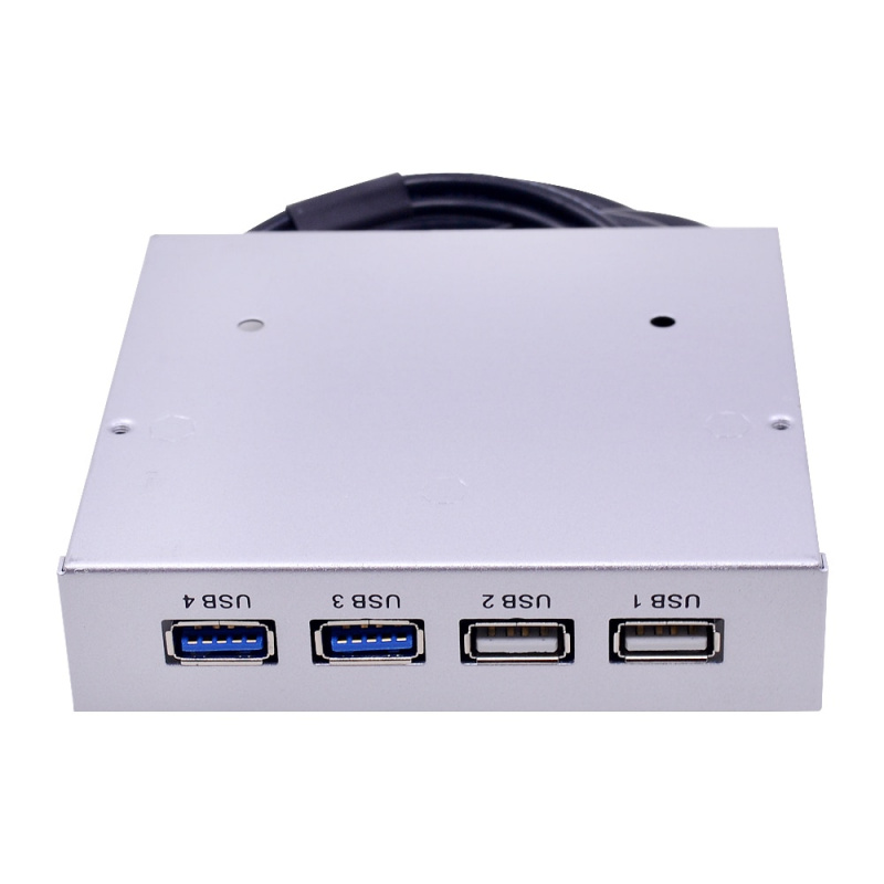 CHIPAL 銀色 4 端口 USB 2.0 USB 3.0 前面板集線器 20 針分離器內部組合支架適配器適用於台式機 3.5 英寸軟盤