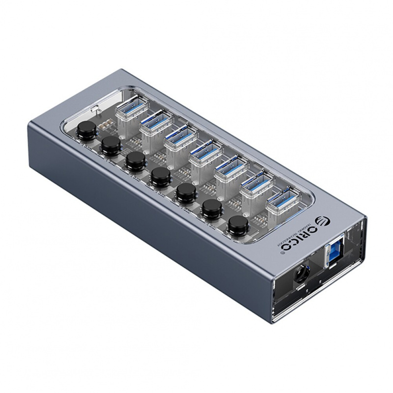 ORICO 5Gbps 7 端口 USBA 3.0 集線器分離器超薄數據集線器 USB 閃存驅動器適用於 PC 筆記本電腦擴展塢適用於 AT2U3-7AB