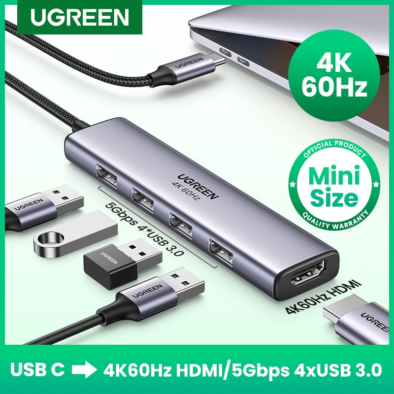UGREEN USB C HUB 4K60Hz Type-C to HDMI 2.0 USB 3.0 Adapter for MacBook Pro Air M2 M1 Adapter PC Laptop Accessories USB 3.0 HUB