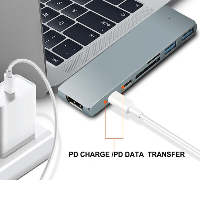 適用於 MacBook Pro Air 的 USB C 集線器 適用於 MacBook Pro Air 適配器的 USB C 型 HDMI 集線器 Thunderbolt 3 Dock USB C 3.1 USB HUB