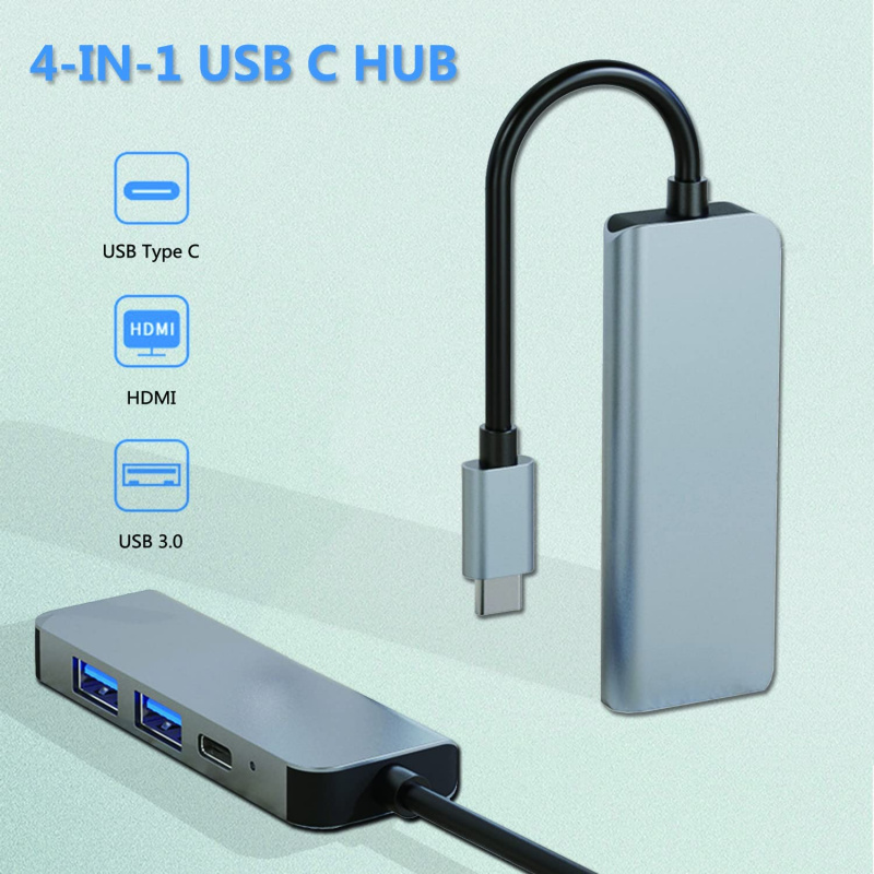 4 合 1 USB C 集線器多端口適配器帶 4K HDMI USB 3.0 87W PD Thunderbolt 3 USB 集線器適用於 iPad Macbook Pro Air 小米筆記本