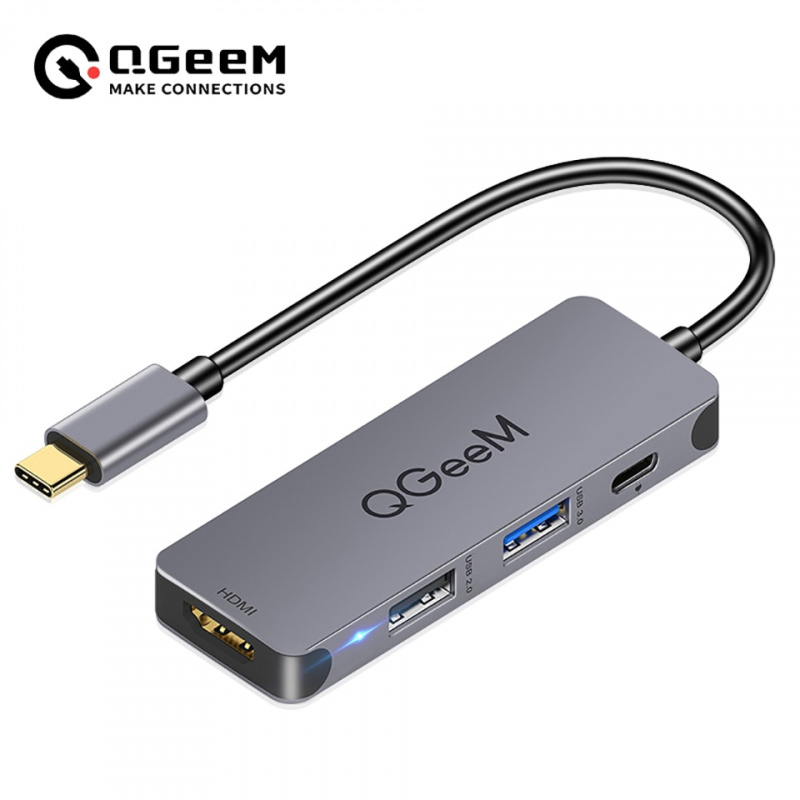 QGeeM USB C Hub for Macbook Pro Multi USB 3.1 Type C Hub 3.0 2.0 USB C HDMI Adapter PD Dock for Huawei Mate 20 Pro O