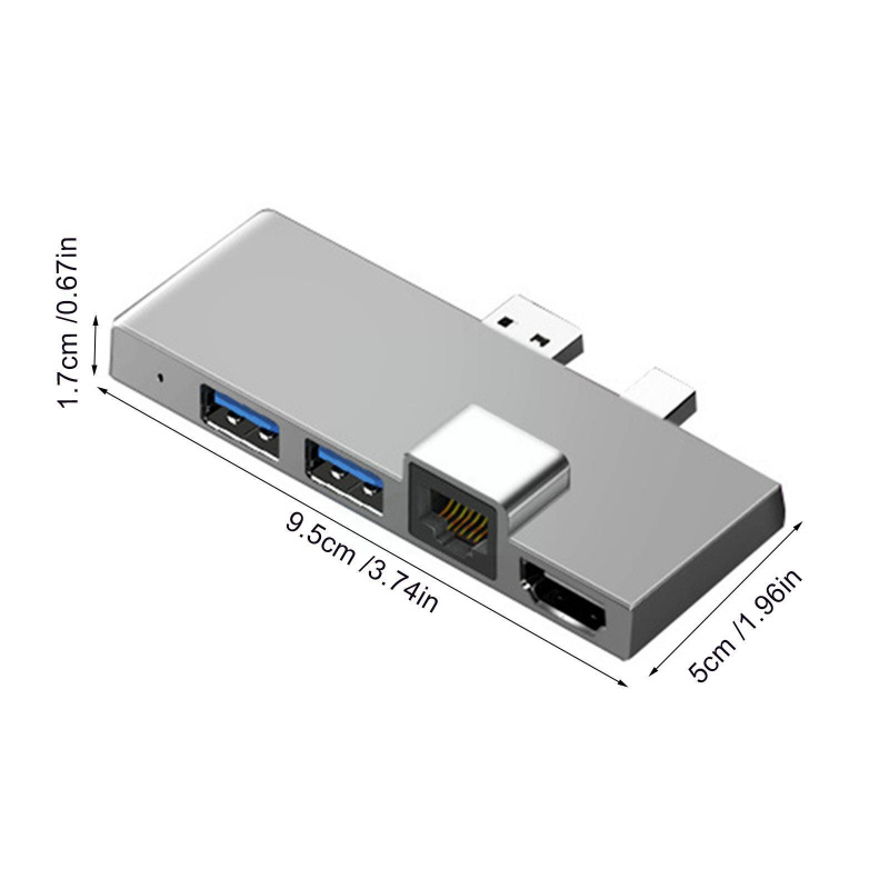 6 合 1 usb c 集線器適用於 Surface pro 4 5 6 usb 到 rj45 USB3.0 hdmi 讀卡器集線器擴展塢 pro 轉換器 2022 B7V4