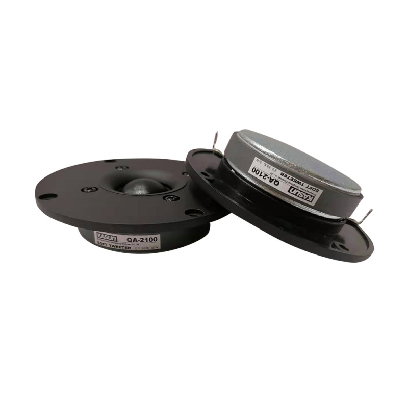 2 件 Kasun QA-2100 4 英寸家庭音響 DIY 黑色織物球頂高音揚聲器驅動單元 Fs=1600hz 6ohm 60W 面板 D104mm