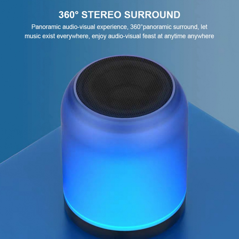 藍牙5.0無線音箱迷你影音音箱帶彩色防水呼吸氛圍燈音箱