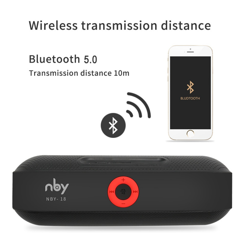 NBY 18 便攜式藍牙音箱迷你無線音箱 3D 立體聲音樂環繞聲支持 TF 卡 FM 收音機低音炮揚聲器