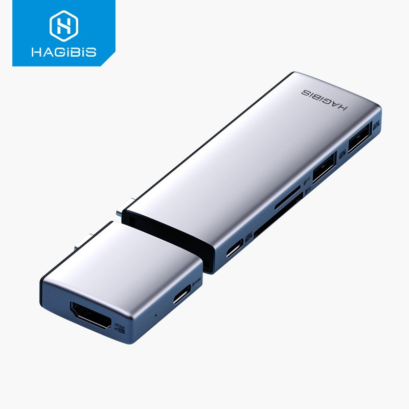 Hagibis USB C Hub for MacBook Pro Air M1 Dual Type-C to USB 3.0 4K 60Hz HDMI-compatible Rj45 PD Thunderbolt