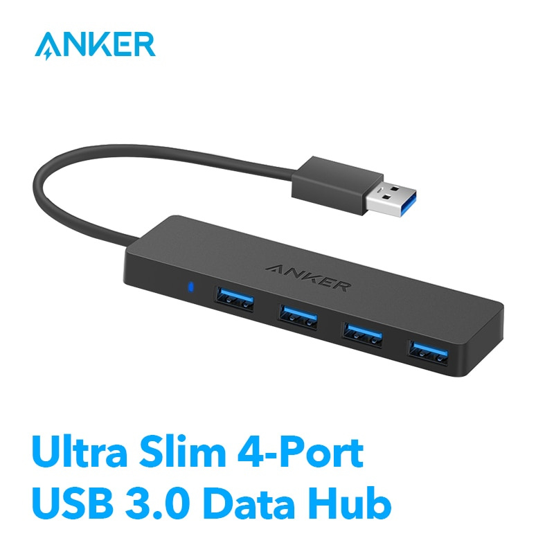 Anker USB 集線器 3 0 4 端口超薄數據集線器適用於 macbook air Mac Pro 平板電腦 iMac 筆記本電腦筆記本電腦 USB 閃存驅動器