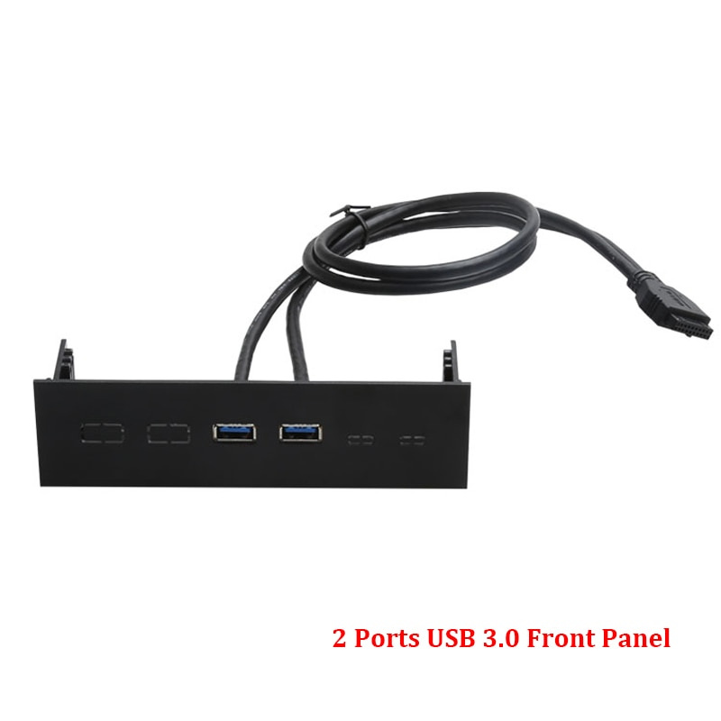 En-Labs PC 5.25 USB 3.0 USB 2.0 前面板集線器分配器，2 端口 USB 3 至 20 針，2 端口 USB 2 至 9 針適配器 - 黑色塑料