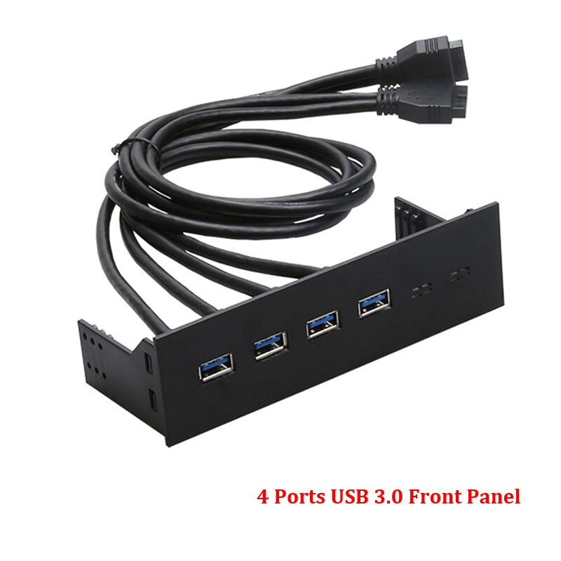 En-Labs PC 5.25 USB 3.0 USB 2.0 前面板集線器分配器，2 端口 USB 3 至 20 針，2 端口 USB 2 至 9 針適配器 - 黑色塑料