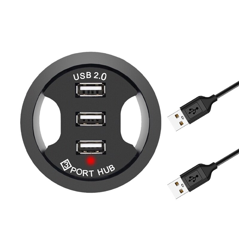USB 集線器 USB 2.0 桌面索環 USB 2.0 集線器音頻桌面安裝適配器 3 端口安裝在桌面多個 USB 2.0 端口
