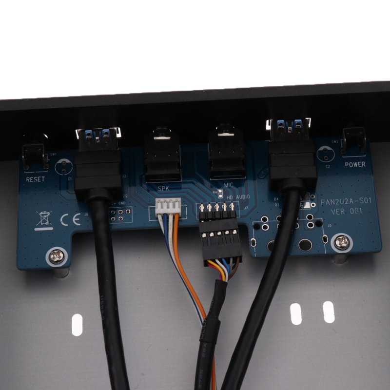 USB 3.0 2端口光驅前面板擴展適配器USB 3.0集線器+高清音頻+電源開關按鈕