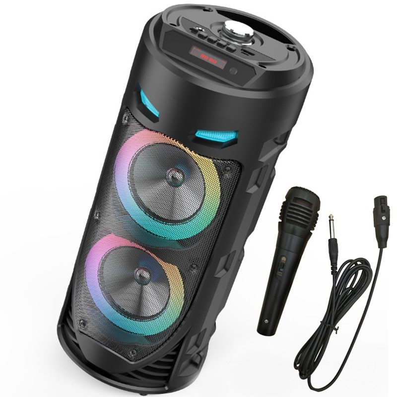 30W 便攜式藍牙音箱無線音柱大功率立體聲低音炮低音派對揚聲器帶麥克風家庭卡拉 OK USB