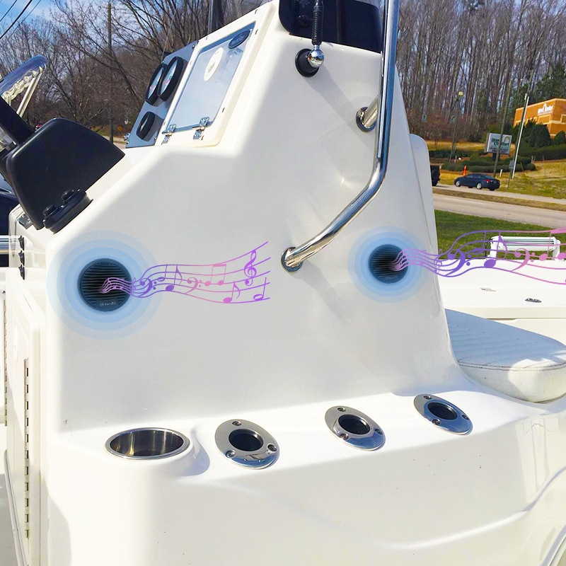 140Watts 3 英寸船用防水揚聲器摩托車揚聲器音頻立體聲系統適用於 ATV UTV 遊艇戶外高爾夫球車 SPA