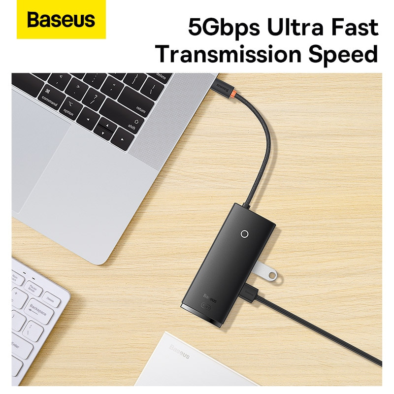 Baseus Lite Series USB HUB 6 in 1 Type-C HUB Docking Station HDMI-Compatible USB 3.0 Adapter for MacBook Pro Air Samsung Galaxy