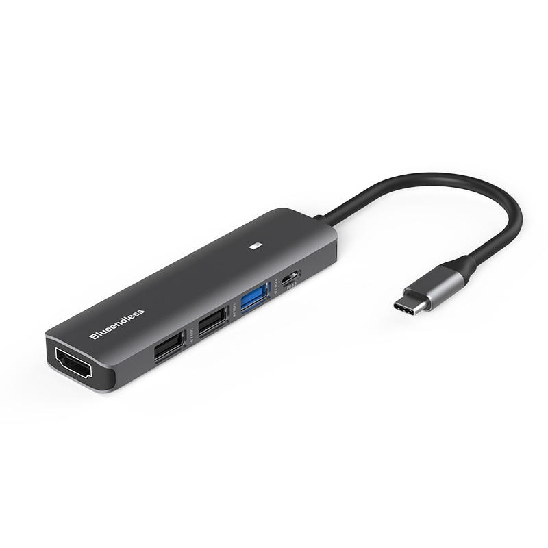 Blueendless Type-C 集線器 USB 3.0 4K 顯示端口 100W PD 4K 高清充電讀卡器適配器適用於 Macbook Pro 筆記本電腦