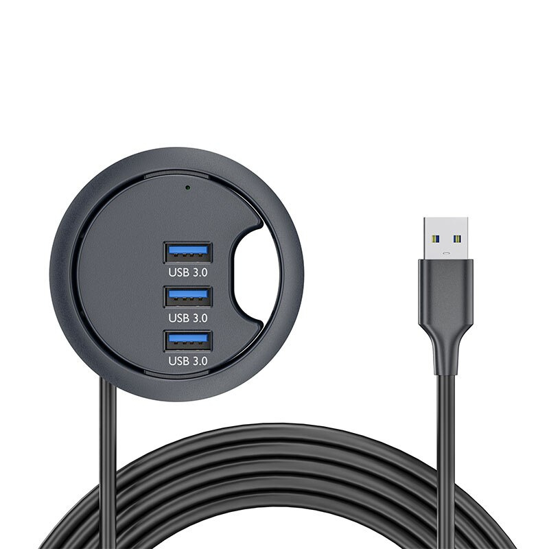 USB HUB 3.0 安裝在桌面擴展塢中，帶多 USB 3.0 適配器 SD TF 讀卡器耳機桌面整理器 USB 分配器