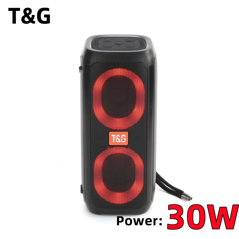 TG333 30W 大功率無線藍牙音箱雙音箱插卡戶外低音炮RGB七彩燈光帶FM收音機Caixa De Som