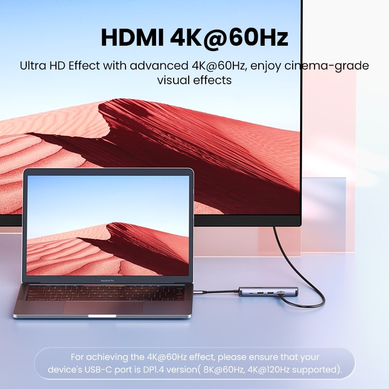 UGREEN USB C Hub Mini Size USB Type C 3.1 to 4K HDMI RJ45 USB 3.0 Adapter USB C Dock for MacBook Pro MacB