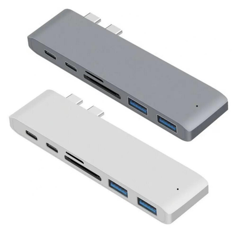 USB C 集線器 7 合 1 C 型 3.1 至 4K HDMI 兼容適配器，帶 RJ45 SD TF 讀卡器 PD 快速充電，適用於 MacBook 筆記本電腦